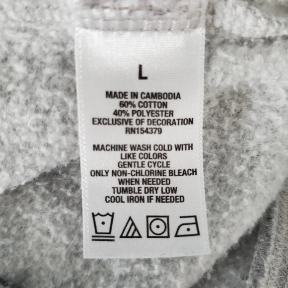 Aeropostale Large Pullover Hoodie Sweatshirt Gray with Blue Floral “AERO” Logo - Picture 5 of 7